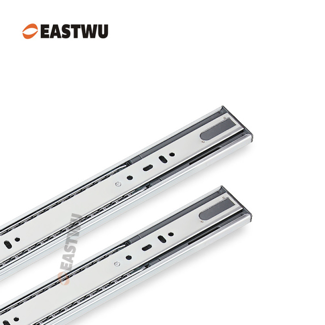 Black Zinc Three Fold Soft Close Ball Bearing Drawer Slide Cold-rolled steel Closed Length 250-600mm （10"-24"）