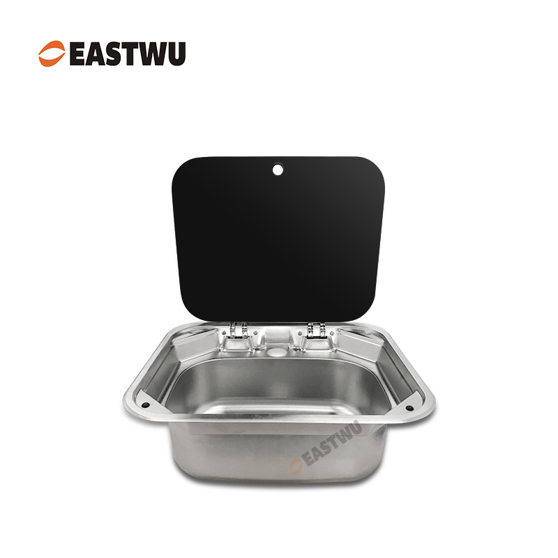SUS304 Gray Stainless Steel Sink with Cover（Cut Out 400X330mm）Size 424X373X150mm