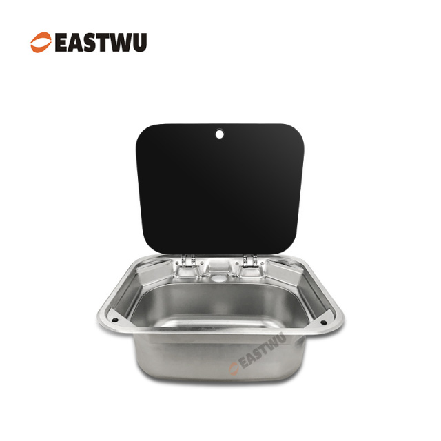 SUS304 Gray Stainless Steel Sink with Cover（Cut Out 400X330mm）Size 424X373X150mm