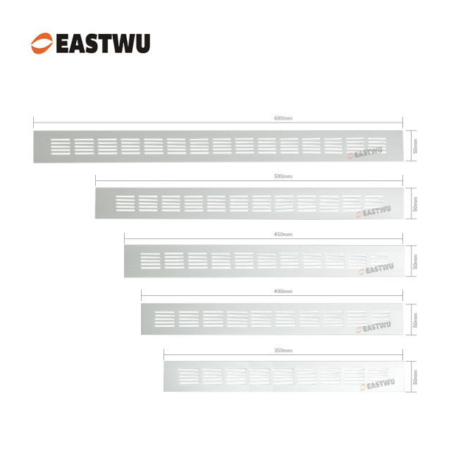Silver Aluminum Alloy Cooling Outlet（Overall Length 150~600mm）Inner Length 118~568mm Cut Out 35X(120~570mm)