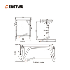 Matt Black Foldable Lift Table Frame Cold-rolled Steel（Raised Height 665mm）Fold Down Height 308mm