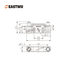 Gray Plastic Spring Striking Plate ABS Size 53X25mm
