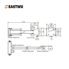 Black RV TV Bracket Stamping steel plate TV Size 13~27″