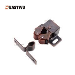 Caravans RVs Motorhomes Furniture Cabinet Copper Double Roller Door Catches No Drilling Carbon Steel&ABS Board Thickness 8~20mm