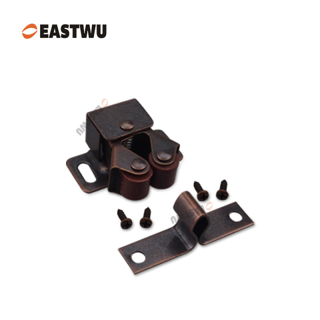 Caravans RVs Motorhomes Furniture Cabinet Copper Double Roller Door Catches No Drilling Carbon Steel&ABS Board Thickness 8~20mm