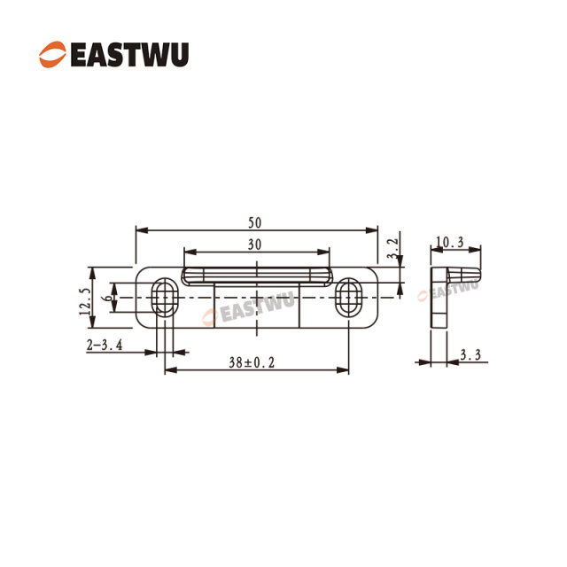 Brown&White&Gray Modified Plastic Striking Plate Modified Plastic Size 50X12.5mm Anti-impact,not easy to crack