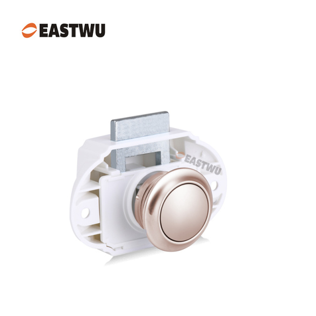 Peal Nickel RV Caravan Campervan Kitchen Cupboard Cabinet Drawer Hardware Pulls Knobs Handles Catches Keyless Large Push button Latch Lock Cut Out 26mm