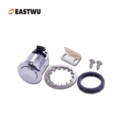 Chrome Push to Close and Turn to Open Push Latch Plastic Cut Out Φ32mm Board Thickness 1~20mm