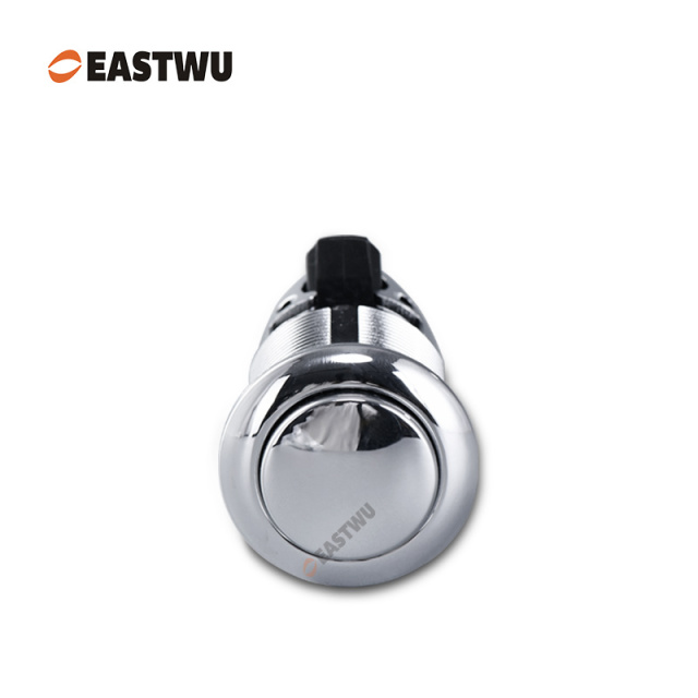 Chrome Push to Close and Turn to Open Push Latch Plastic Cut Out Φ32mm Board Thickness 1~20mm