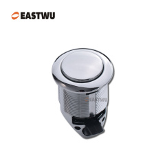 Chrome Push to Close and Turn to Open Push Latch Plastic Cut Out Φ32mm Board Thickness 1~20mm