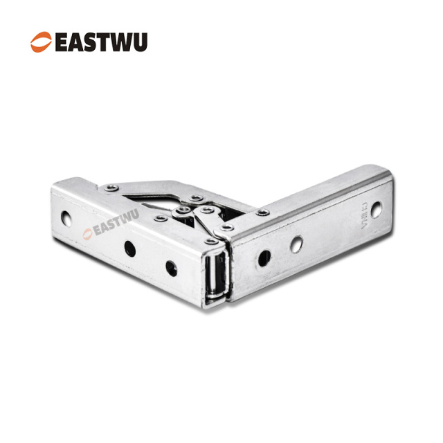 Nickel RV Cupboard Door Folding Hinge Cold-rolled Steel NO Drilling Opening Angle 90°