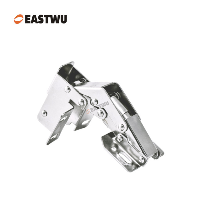 Nickel RV Cupboard Door Soft Close Hinge Cold-rolled Steel NO Drilling Opening Angle 90°