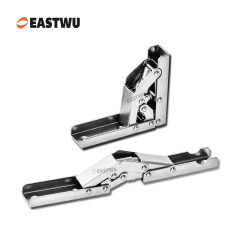 Nickel RV Cupboard Door Folding Hinge Cold-rolled Steel NO Drilling Opening Angle 90°