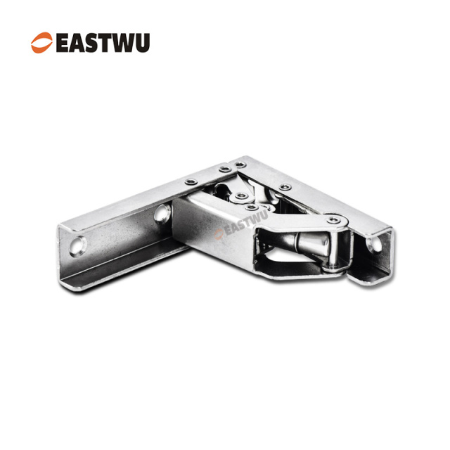 Nickel RV Cupboard Door Folding Hinge Cold-rolled Steel NO Drilling Opening Angle 90°