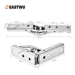 Nickel RV Cupboard Door Folding Hinge Cold-rolled Steel NO Drilling Opening Angle 90°