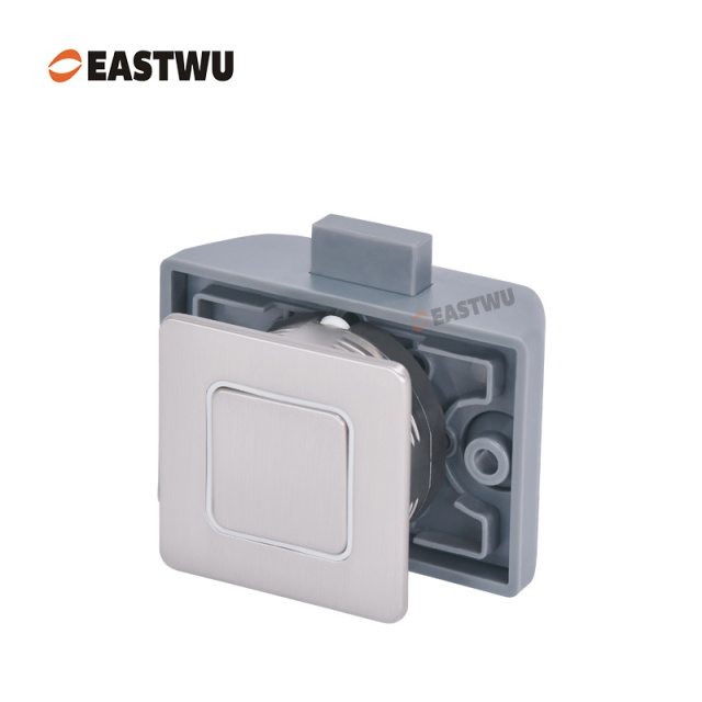 Brushed Nickel Zinc Alloy Square Cupboard Door Nonnoise Push Lock