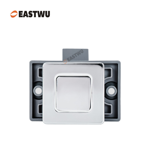 Chrome Zinc Alloy Square Cupboard Door Nonnoise Push Lock