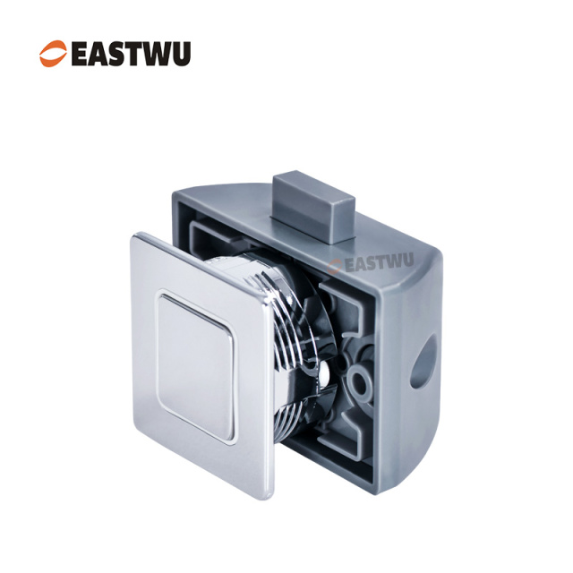 Chrome Zinc Alloy Square Cupboard Door Nonnoise Push Lock