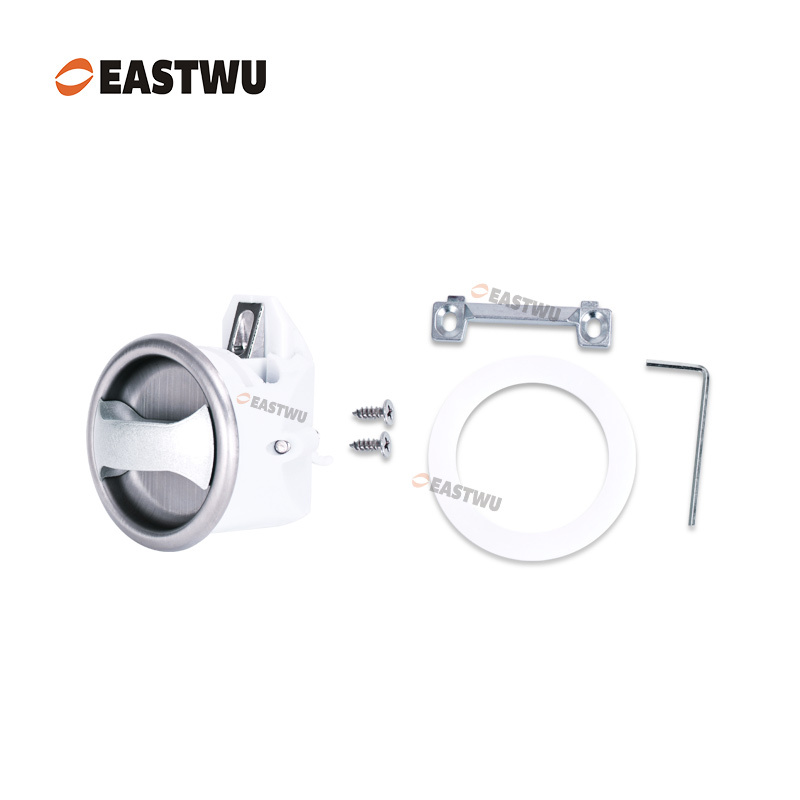 Silver ABS&Aluminium Alloy Toilet Door Lock Cut Out φ43mm