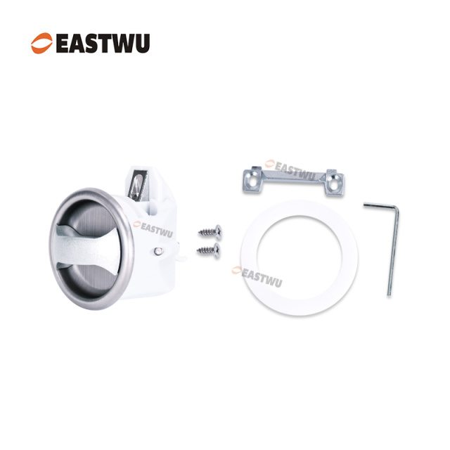 Silver ABS&Aluminium Alloy Toilet Door Lock Cut Out φ43mm