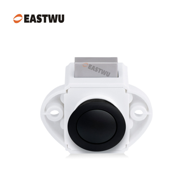 Matt Black Knob Caravans RV Mothors Furniture Cabinet Mini Push Lockand White Mechanism