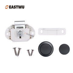 Matt Black RV Caravan Campervan Kitchen Cupboard Cabinet Drawer Hardware Pulls Knobs Handles Catches Keyless Large Push button Latch Lock Cut Out 26mm