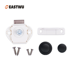 Matt Black Knob Caravans RV Mothors Furniture Cabinet Mini Push Lockand White Mechanism