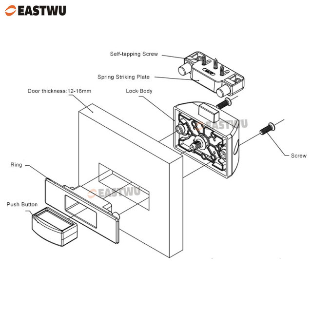 2025 New Satin Brass Caravan RV Interior Furniture Cupboard Drawer Rectangle Push Lock and Latches