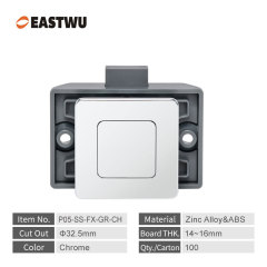 Chrome Plated Caravans RV Motorhomes  Furniture Cupboard Square Handles Push Latch