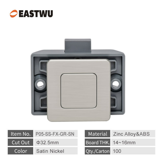 Caravans Motorhomes Camper Vans Furniture Cupboard Square Handles Push Latches Locks Satin Nickel