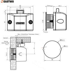 Matt Black Square Push Button Lock Latch for Caravan Motorhome Camper RV Van Furniture