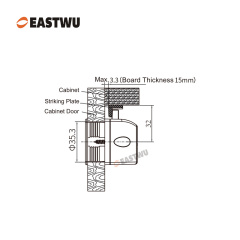 Matt Black Zinc Alloy Square Cupboard Door Nonnoise Push Lock