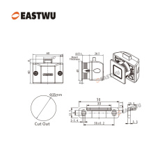 Matt Black Zinc Alloy Square Cupboard Door Nonnoise Push Lock