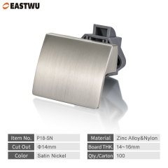 Brushed Nickel Zinc Alloy Pull Type Cupboard Door Metal Handle Lock