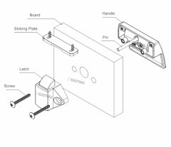 Caravan RV Pull Type Cupboard Door Metal Handle Lock and Latches Satin Brass