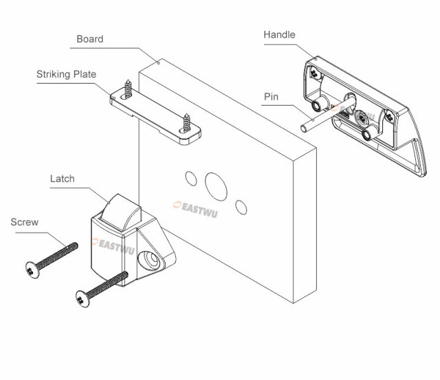 Brushed Nickel Zinc Alloy Pull Type Cupboard Door Metal Handle Lock