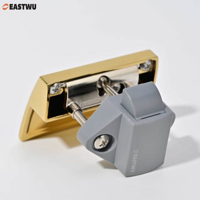 Caravan RV Pull Type Cupboard Door Metal Handle Lock and Latches Satin Brass