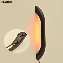 Upgrade RV Caravan Motorhome Camper Marine Yacht Entry Door Assist LED Lamp Grab Rail Bar Handles with Push Button Matt Black Satin Brass White Finish