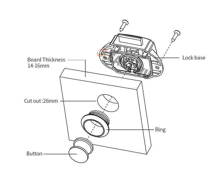 RV Motorhome Caravan Boat Marine Accessories Furniture Large Push Button Knobs Locks and Rosettes