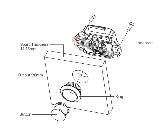 RV Motorhome Caravan Boat Marine Accessories Furniture Large Push Button Knobs Locks and Rosettes