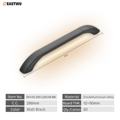 Premium Caravan RV Grab Rail Handles with LED Light Matt Black   Suitable for both exterior and interior