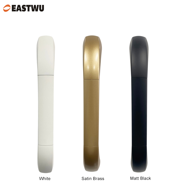 Upgrade RV Caravan Motorhome Camper Marine Yacht Entry Door Assist LED Lamp Grab Rail Bar Handles with Push Button Matt Black Satin Brass White Finish