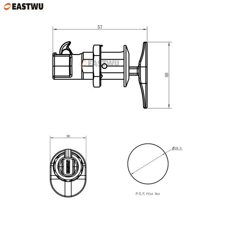 Chrome Caravan RV Motorhome Mobile Home Overhead Cabinet Lever Hooks Interior parts and Accessories