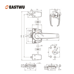 Pearl Chrome Caravan RV Motorhome Trailer Toilet room Washroom lock with 3 point locking Mechanism Lightweight Aluminum Alloy