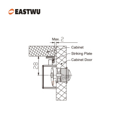 Pearl Nickel RV Caravan Campervan Kitchen Cupboard Cabinet Drawer Hardware Pulls Knobs Handles Catches Keyless Large Push button Latch Lock Cut Out 26mm