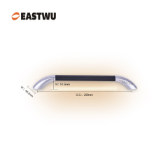 Small Size 250mm Pearl Chrome Handle with Black Leather Covered RV Motorhome Caravan LED Entry Grab Rail Door Handle