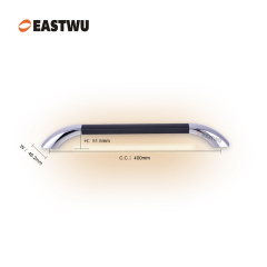 Large Size 400mm Chrome Handle with Leather Covered Motorhome Caravan Interior LED Entry Door Grab Handles Inside Use Only