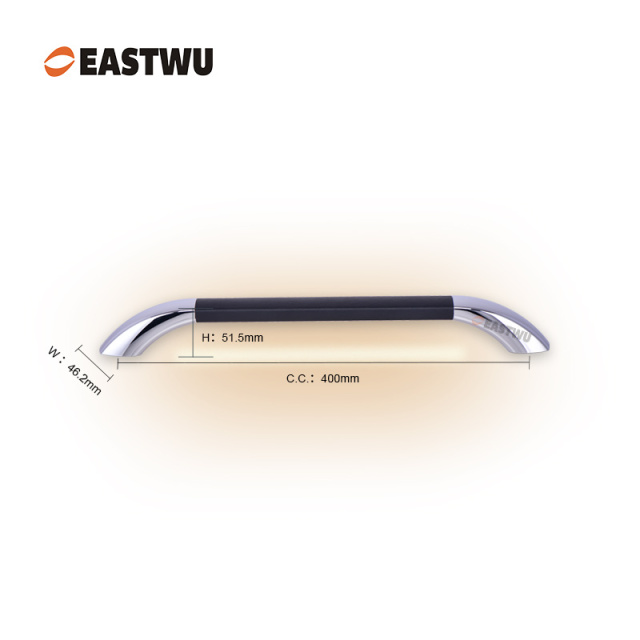 Large Size 400mm Chrome Handle with Leather Covered Motorhome Caravan Interior LED Entry Door Grab Handles Inside Use Only