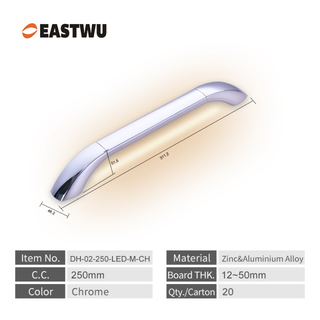 Full Metal Grab Rail Entry Door Bathroom Assit Chrome Plated LED Handles for RV Caravan and Motorhome Both for Inside and outside