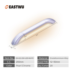 Lightweight Full Metal Caravan Motorhome Exterior LED Grab Rail Entry Door Handles Pearl Chrome Plated High Quality